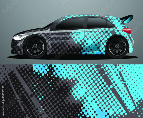 Rally car decal graphic wrap vector, abstract background