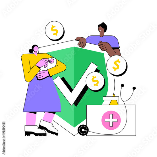 Emergency support fund abstract concept vector illustration. Support for sick people, quarantined, or in directed self-isolation, governmental help, emergency response benefit abstract metaphor.