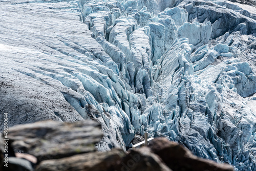 Closeup of the Trift glacier in the Alps, Switzerland photo