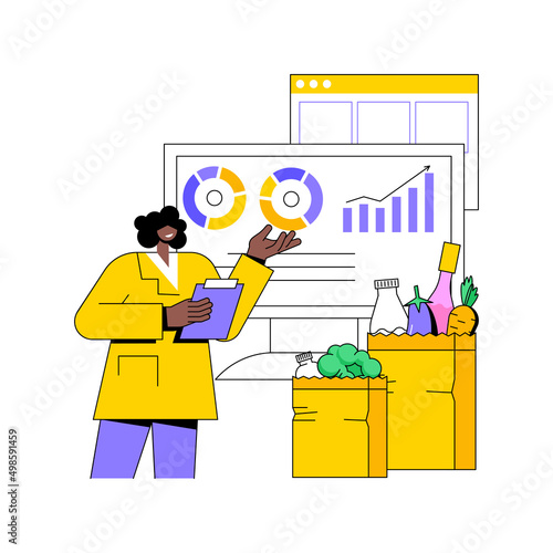 Own consumption abstract concept vector illustration. Household food and beverages, goods and services produced for own consumption, economic statistics, value calculation abstract metaphor.