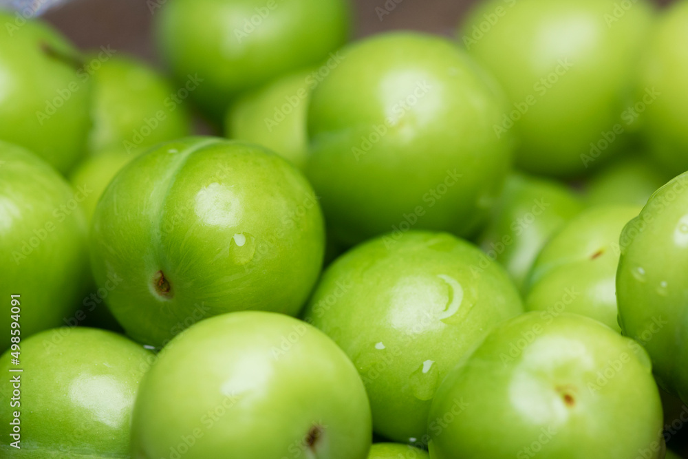 green plum fresh fruit snack