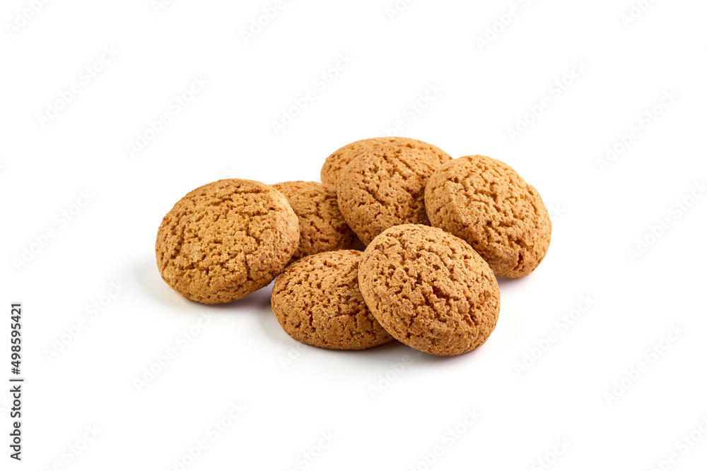 Crispy Oat Cookies, isolated on white background. Crispy Oat Cookies, isolated on white background.