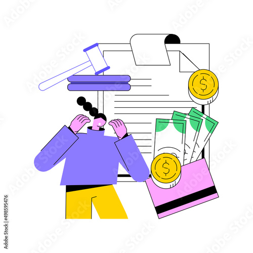 Pay penalties abstract concept vector illustration. Interest on late payment, pay penalty online, not filing taxes, fine, individual shared responsibility, financial dispute abstract metaphor.