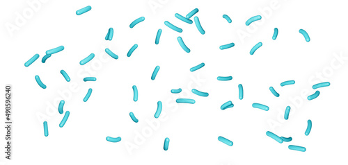 Blue  sprinkles, granules isolated on white background and texture 3d illustration photo