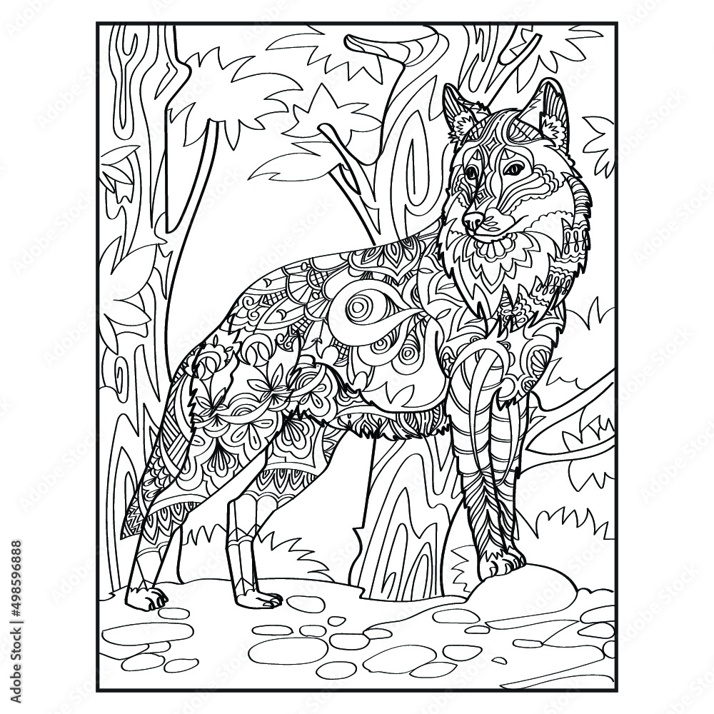 Fototapeta premium Animals Mandala Coloring Pages 