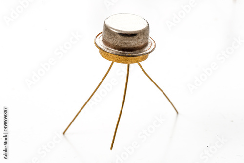 Фотография Old germanium triode isolated on white background