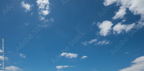 Blue Sky With White Puffy Clouds background Sky Replacement