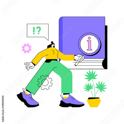 User guide abstract concept vector illustration. Electronic goods technical guide, manual for computer hardware, software assistant, technical communication document, user manual abstract metaphor.
