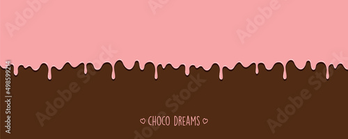 Fotografiet sweet tasty melting chocolate icing background choco dreams