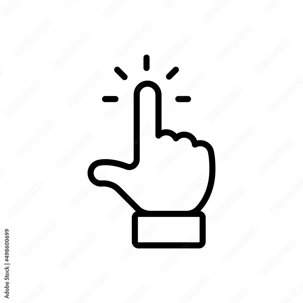 Hand click icon. Vector clicking pointer finger. Hand click icon. Vector clicking pointer finger.