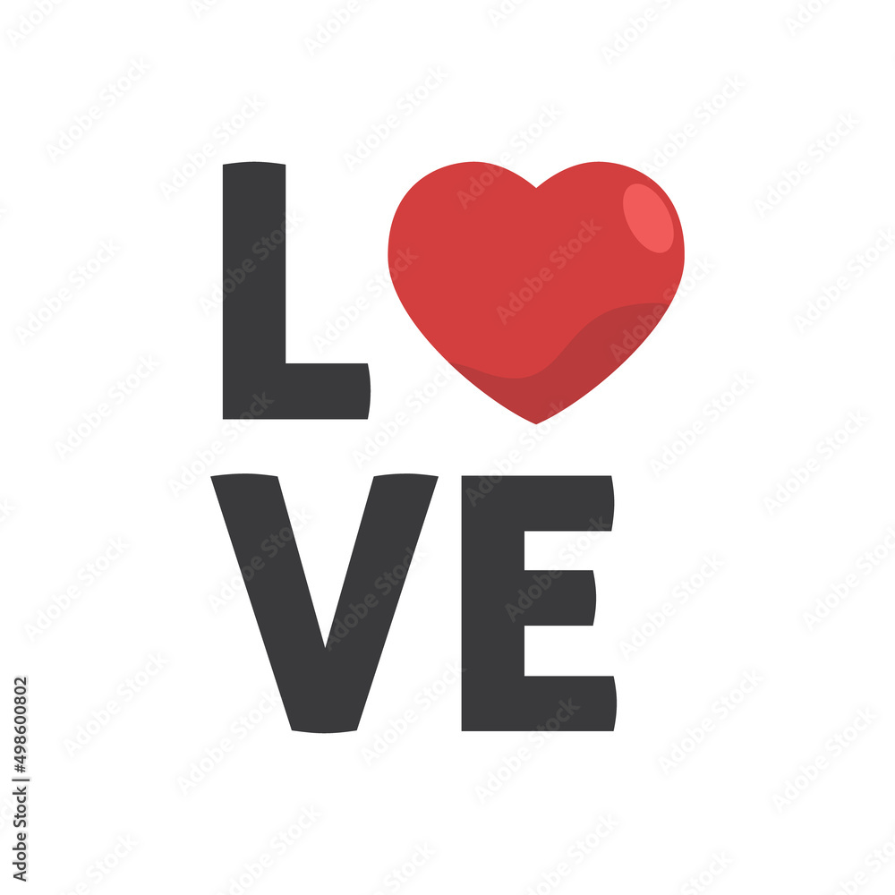 Love word with Heart icon. Valentine's day design. Lovers decoration. Love word with Heart icon. Valentine's day design. Lovers decoration.