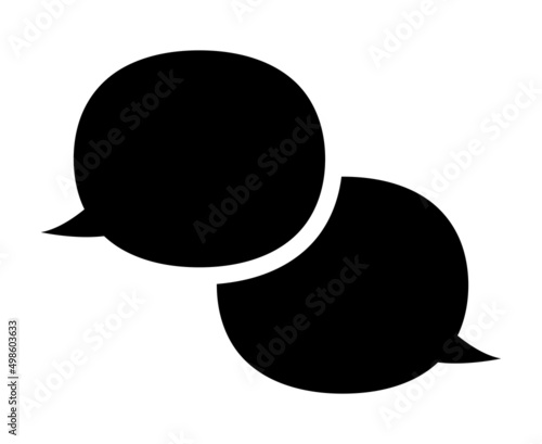 二つの吹き出しのシルエットアイコン