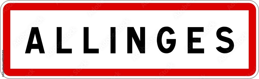 Panneau entrée ville agglomération Allinges / Town entrance sign Allinges