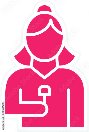Vector Design Female Journalist Icon Style