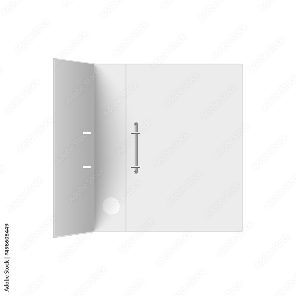 Empty ring office binder or folder open, realistic vector illustration isolated. Empty ring office binder or folder open, realistic vector illustration isolated.