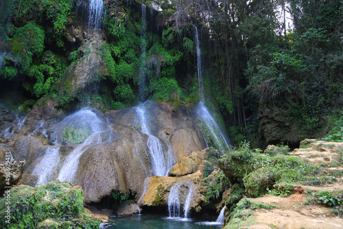 Fototapeta Naklejka Na Ścianę i Meble -  The Nicho waterfalls in the Cuban tropical forest