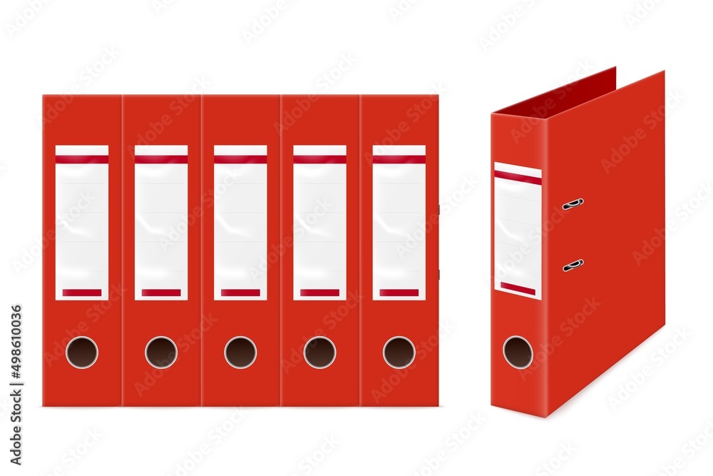 Office binders or folders set realistic template vector illustration isolated. Office binders or folders set realistic template vector illustration isolated.
