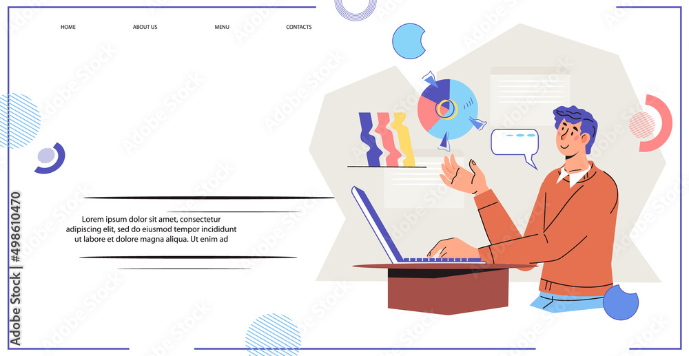 Website banner with businessman organizes the workflow,flat vector illustration. Business analytics, planning and effective management webpage. Website banner with businessman organizes the workflow,flat vector illustration. Business analytics, planning and effective management webpage.