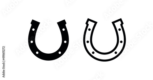 Horseshoe icon. Good luck symbol. Isolated vector illustration on a white background.