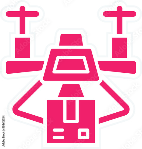 Vector Design Drone Delivery Icon Style