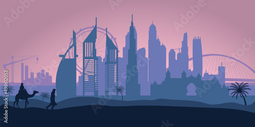 Dubai United Arab Emirates skyline city silhouette
