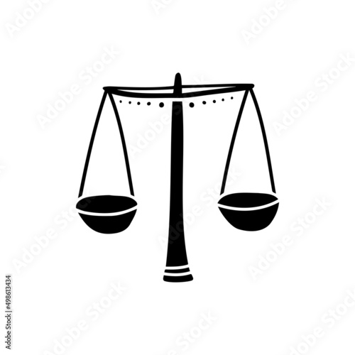 Symbol sign with inscription. Libra. Vector image of zodiac sign for astrology and horoscopes.