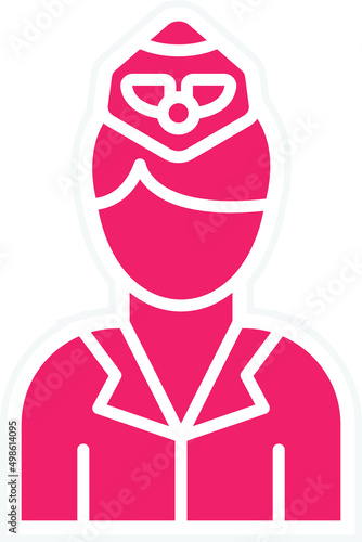 Vector Design Air Hostess Icon Style