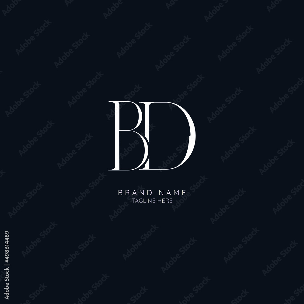 Abstract initial BD letter icon logo