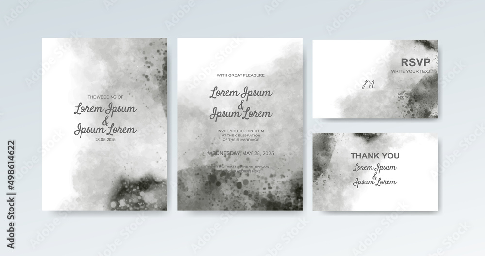 Wedding invitation with abstract watercolor background Wedding invitation with abstract watercolor background