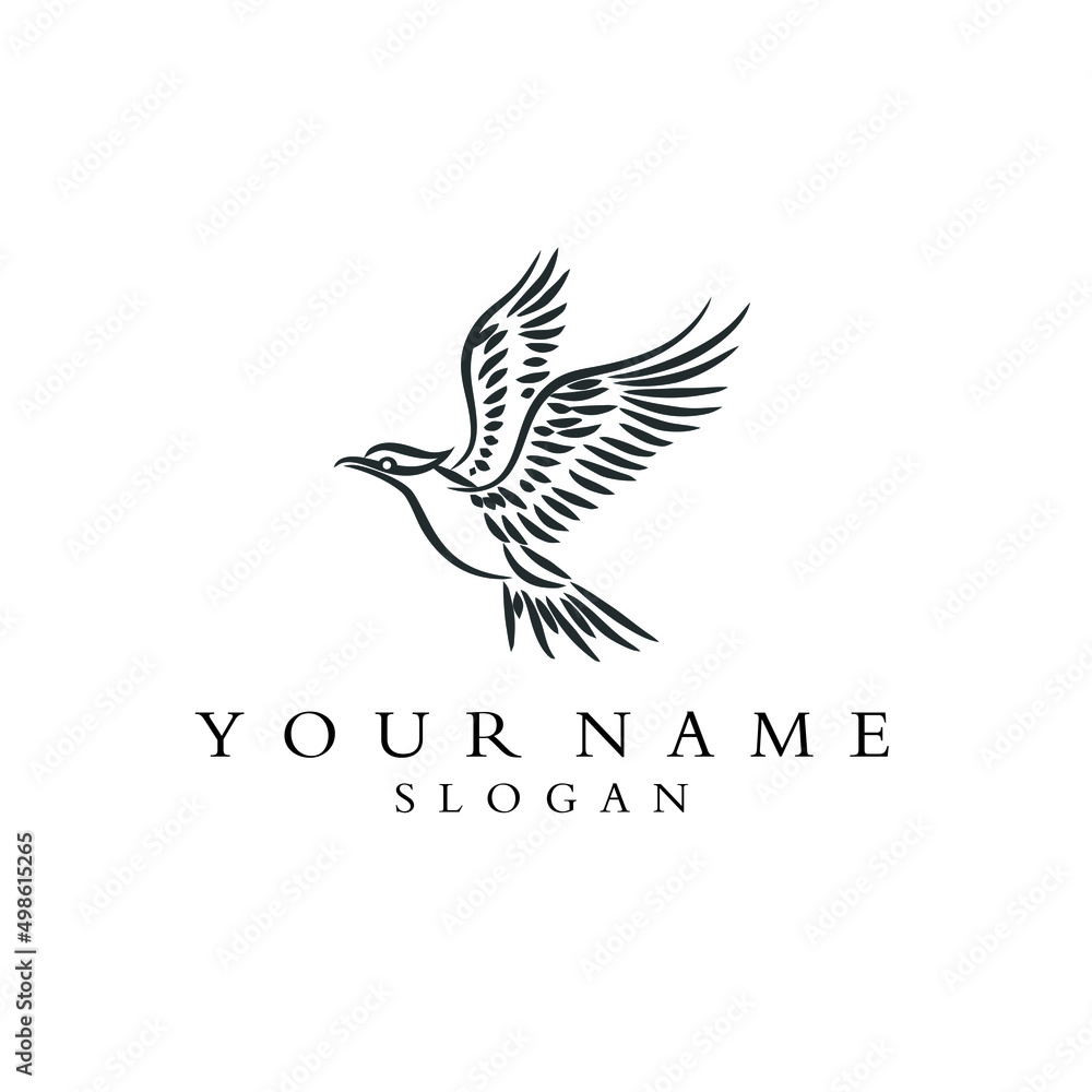 Fototapeta premium bird or phonix line vector logo