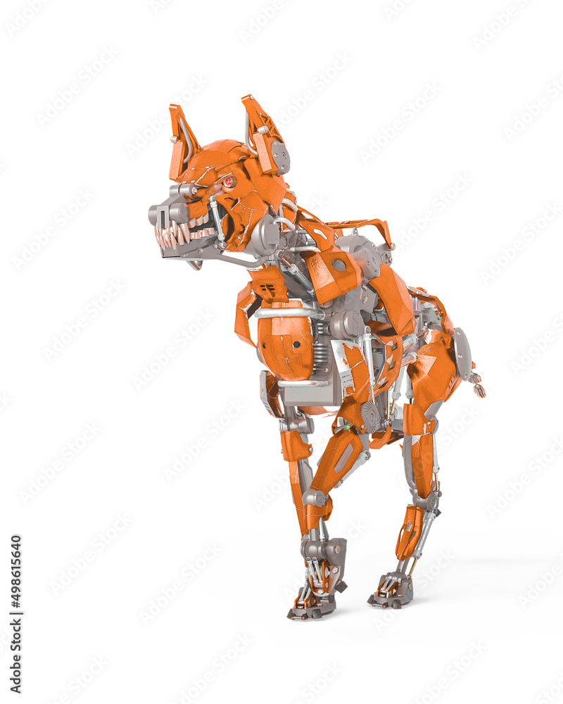 cyber security dog is stalking in white background cyber security dog is stalking in white background
