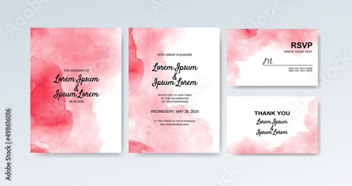 Wedding invitation with abstract watercolor background