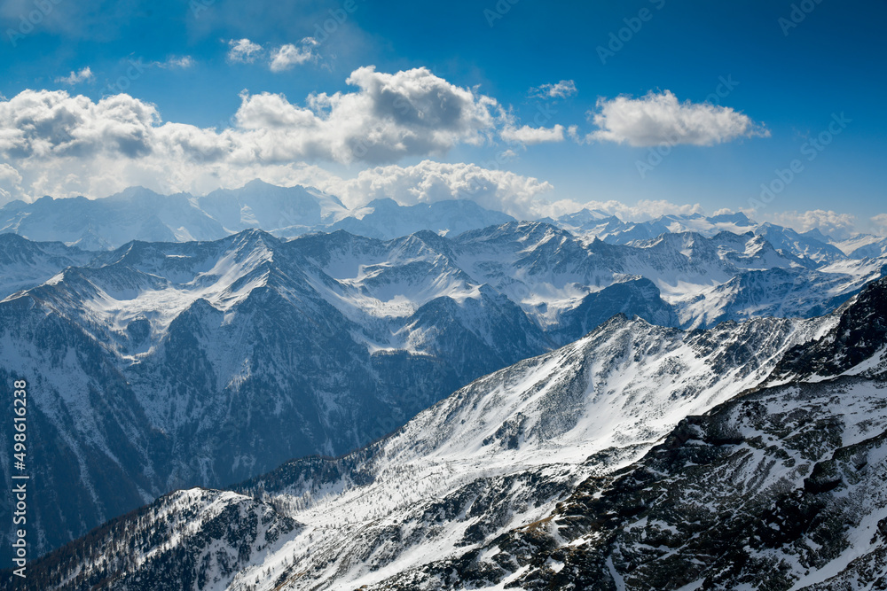 Pejo Fonti ski resort, Stelvio National Park, Trentino, Alps Italy.