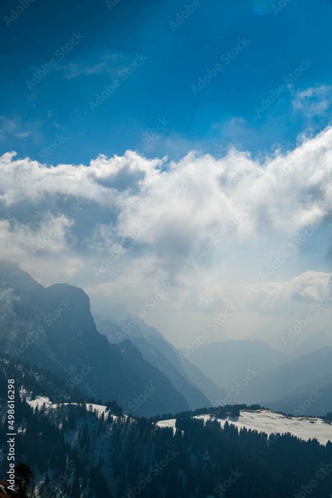 Fantastic winter landscape at Pinzolo Ski Resort in Val Rendena in Trentino in the northern Italian Alps, Italy Europe.