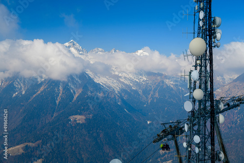 Fantastic winter landscape at Pinzolo Ski Resort in Val Rendena in Trentino in the northern Italian Alps, Italy Europe. photo