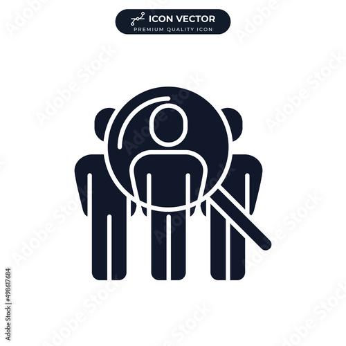 Search job vacancy icon symbol template for graphic and web design collection logo vector illustration
