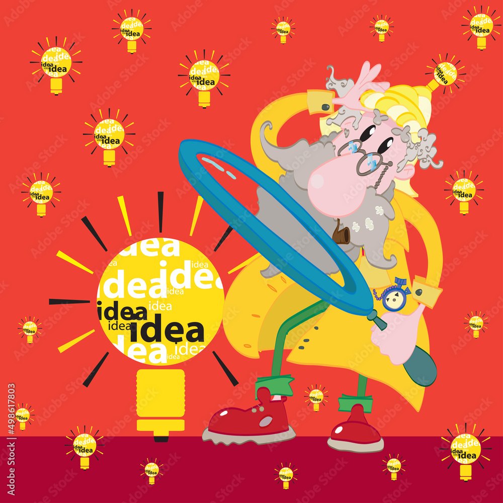Fototapeta premium crazy scientist and idea concept