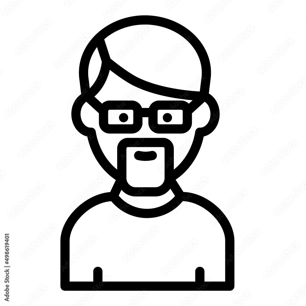 Man Beard User Avatar Flat Icon Isolated On White Background Man Beard User Avatar Flat Icon Isolated On White Background