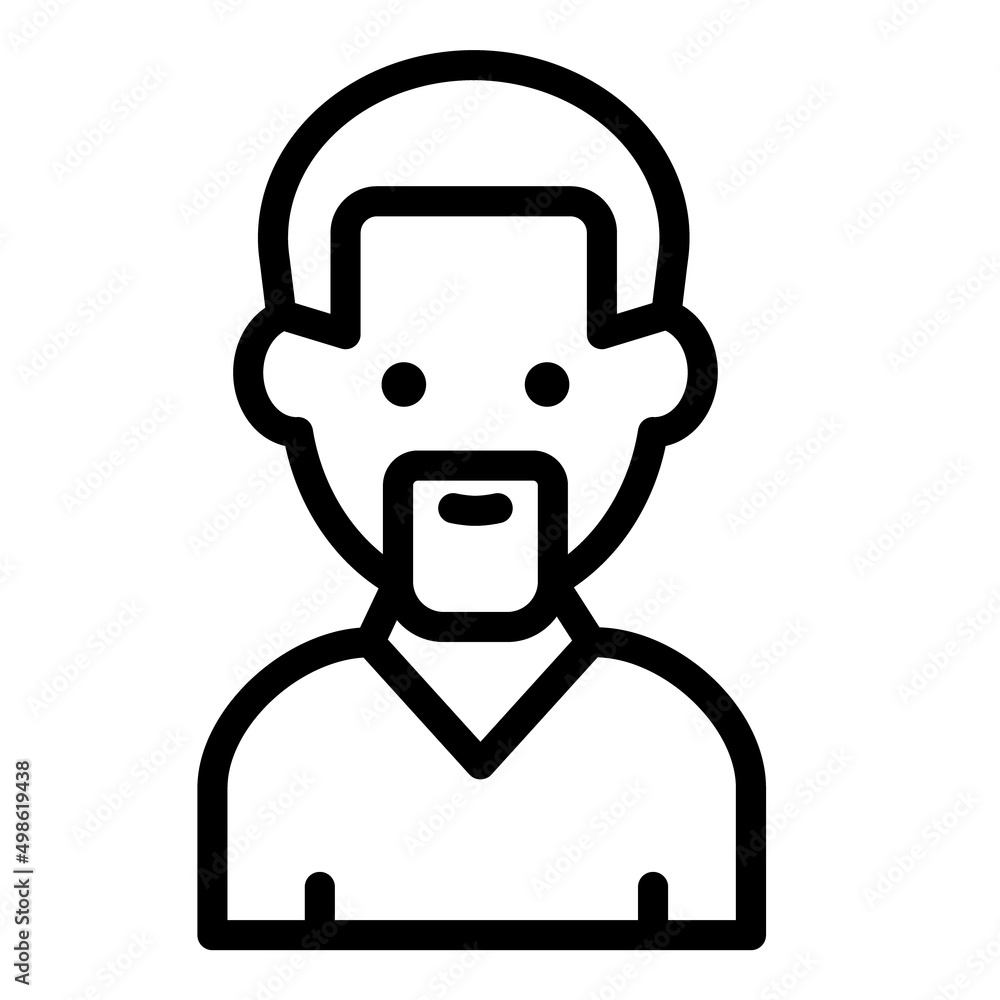 Man Beard User Avatar Flat Icon Isolated On White Background Man Beard User Avatar Flat Icon Isolated On White Background