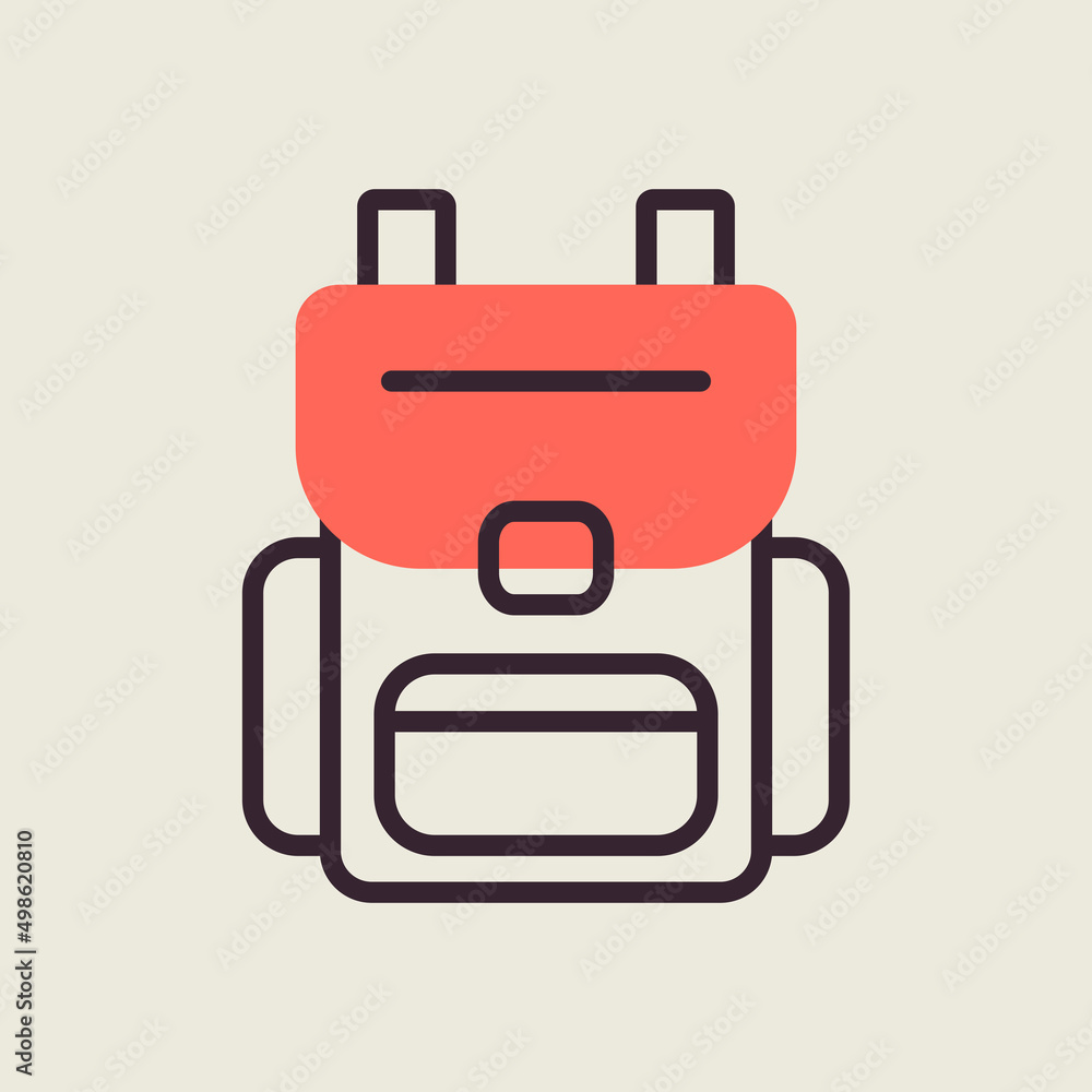 Fototapeta premium Camping backpack vector icon. Camping sign