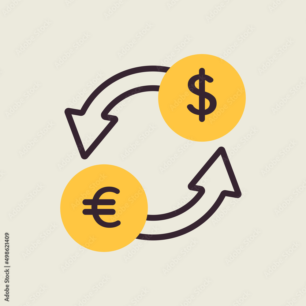 Currency exchange flat vector icon Currency exchange flat vector icon