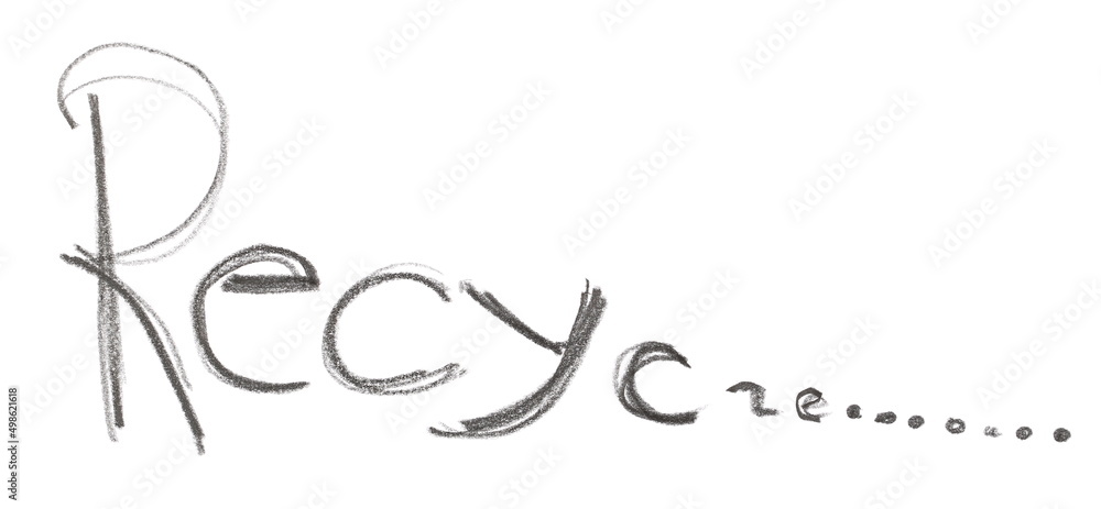 Recycling symbol graphite pencil isolated on white Recycling symbol graphite pencil isolated on white