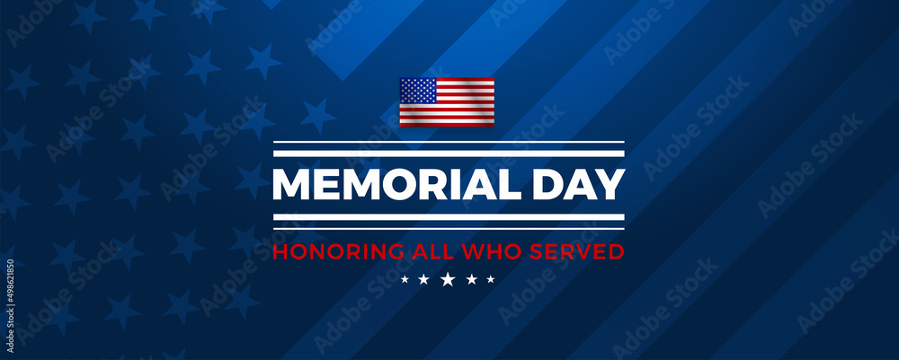 Memorial Day patriotic image background -  - vector illustration - America Honoring All Who Served - obrazy, fototapety, plakaty 