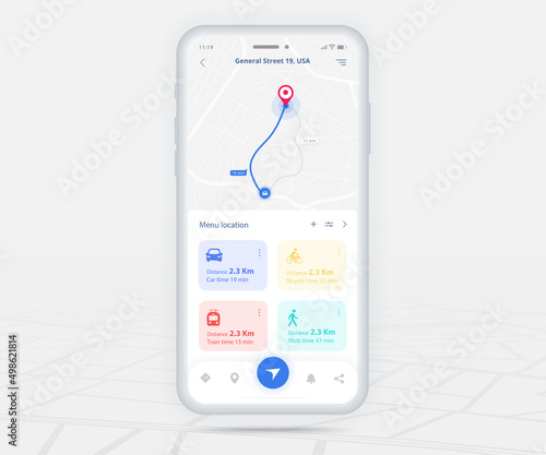 Map GPS navigation app ux ui concept, Mobile map application, Smartphone App search map navigation, Technology map, City navigation maps, City street, gps tracking, Location tracker, Vector