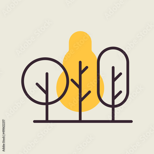 Deciduous forest vector isolated icon
