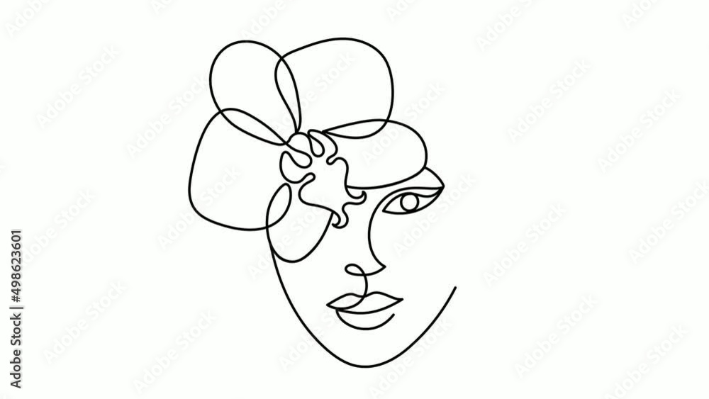 Face of an abstract woman with a flower. Face of an abstract woman with a flower.