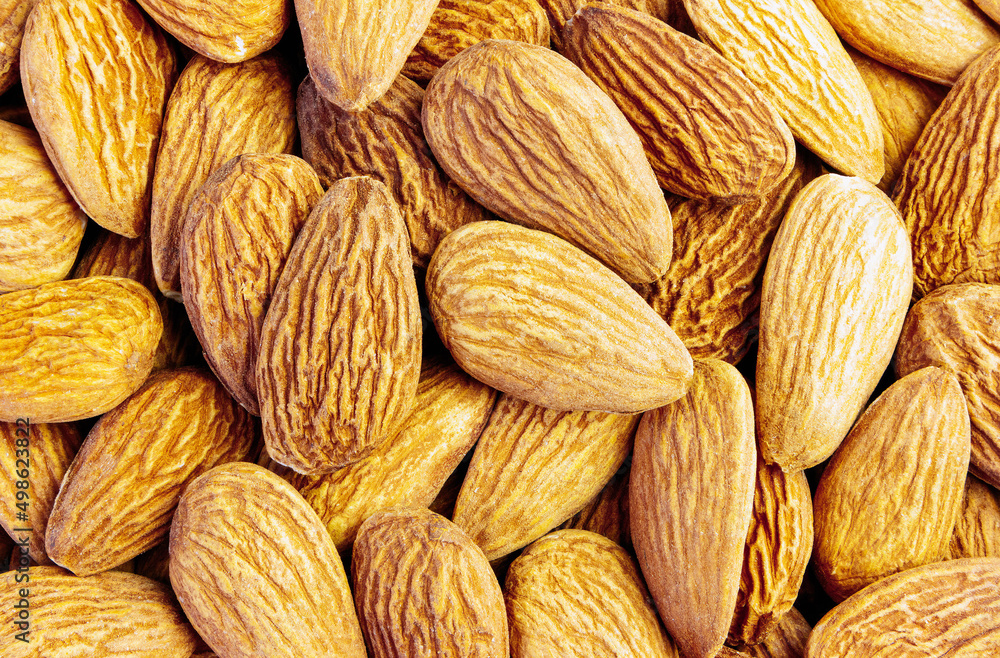 almond fruit texture background close up, top view almond fruit texture background close up, top view