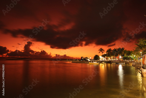 sunset over the river