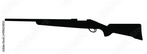 Gun icon isolated. Machine gun. Firearms. Submachine gun black sign. Vector illustration. Rifle icon