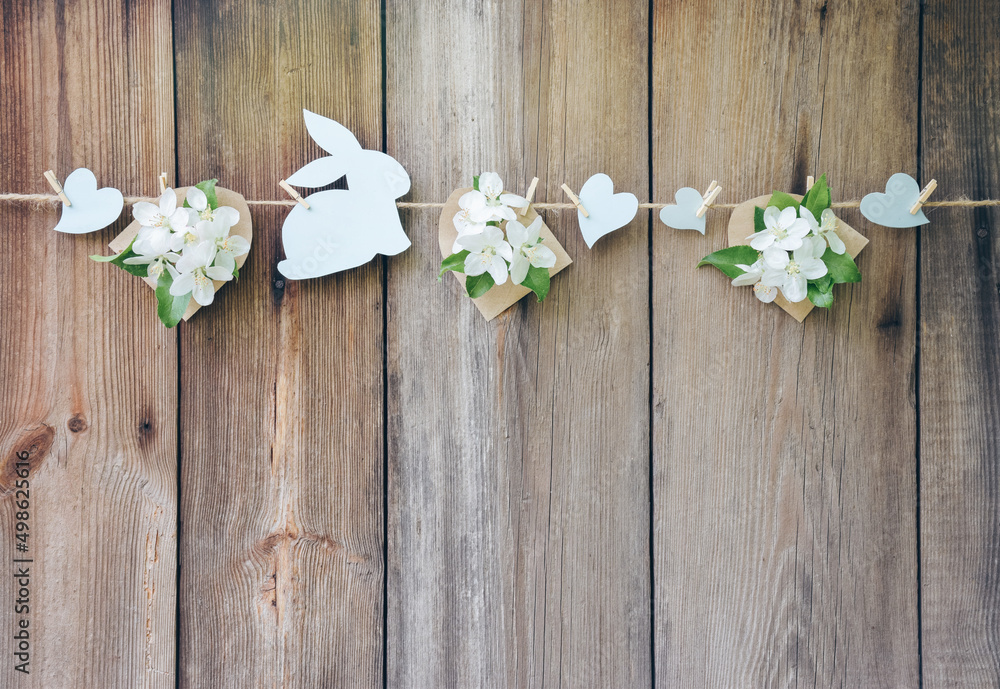 Spring came. Spring decor on wooden old boards background. Easter. Spring holiday background. Love. Spring came. Spring decor on wooden old boards background. Easter. Spring holiday background. Love.